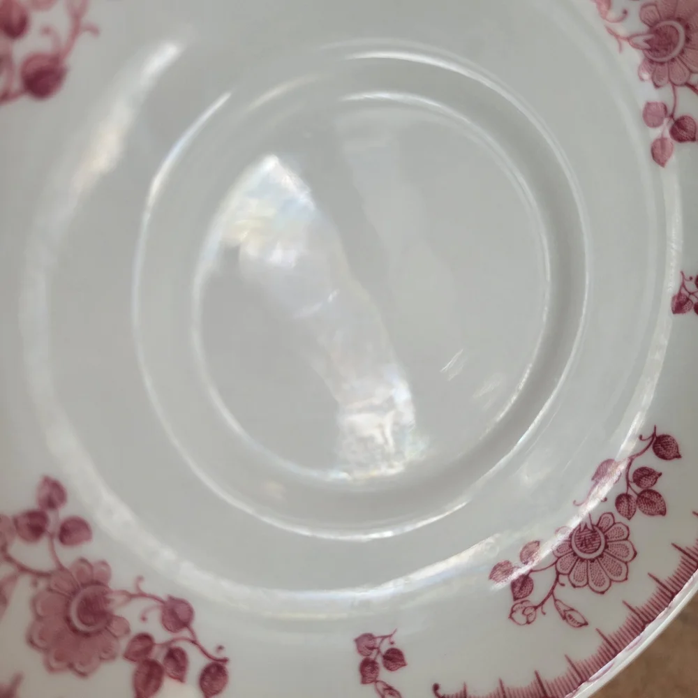 Shenango China Chardon Rose Saucers (5) ~ Vintage 1950s ~ Restaurant Ware ~ GUC